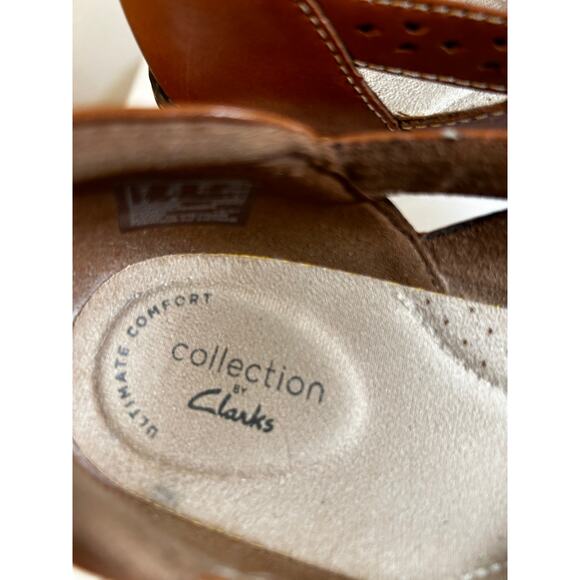 Clarks Ashland Spin Brown Leather Mary Jane Loafers Women’s Sz 9.5 M - Picture 5 of 8